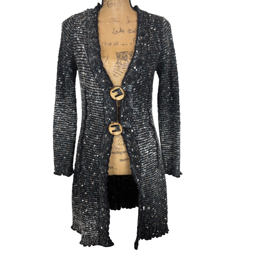 BCBGMAXAZRIA Marled Knit Duster Cardigan Alpaca Mohair Blend Fairycore Medium